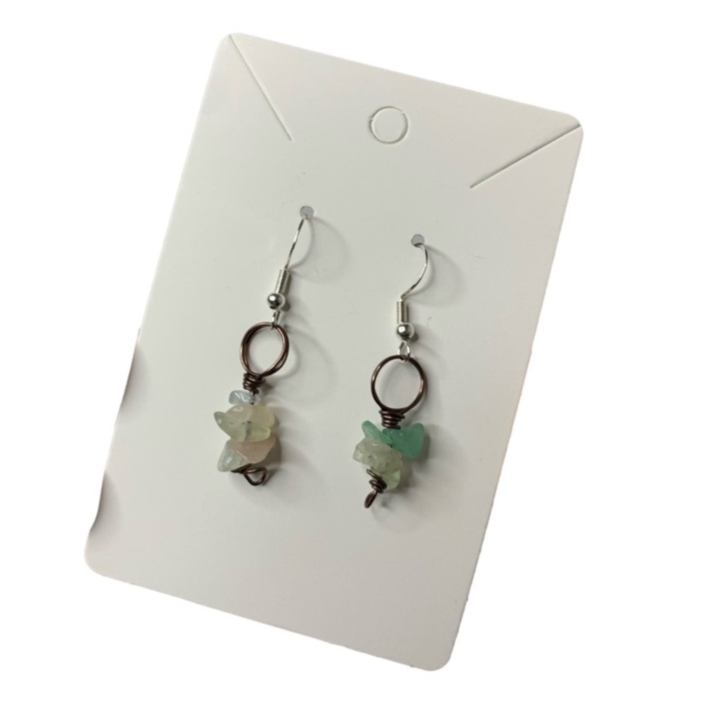 Pink and blue crystal earrings